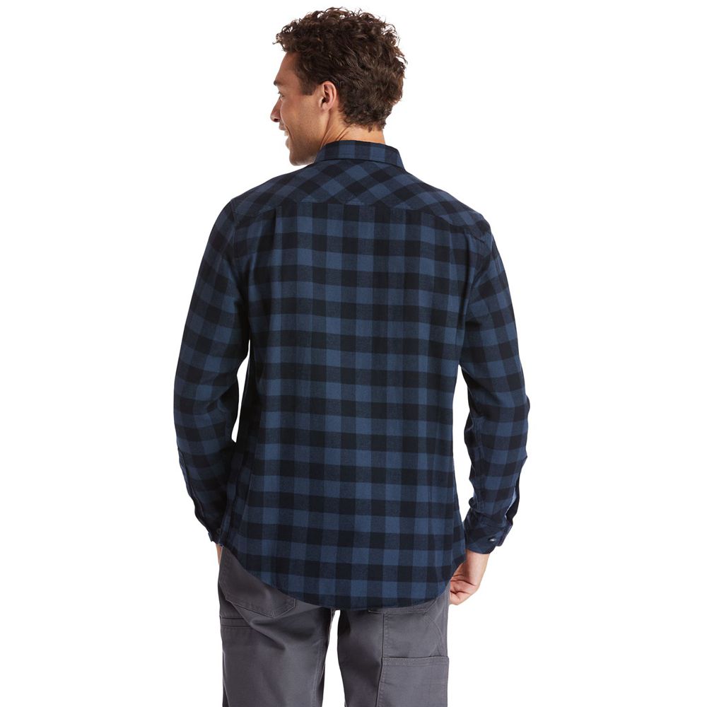 Camasi Timberland Barbati Bleumarin - Pro® Woodfort Midweight Flannel Work - Romania - BWVNMI435